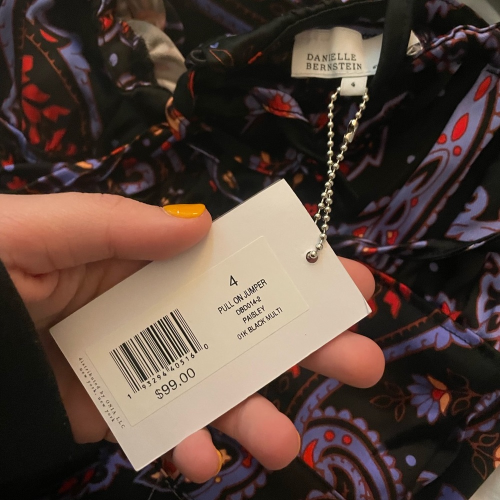 WeWoreWhat Paisley Jumpsuit in Black and Purple - Picture 3 of 3